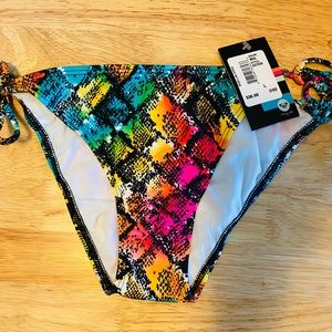Roxy String Bikini Bottom Snakeskin print